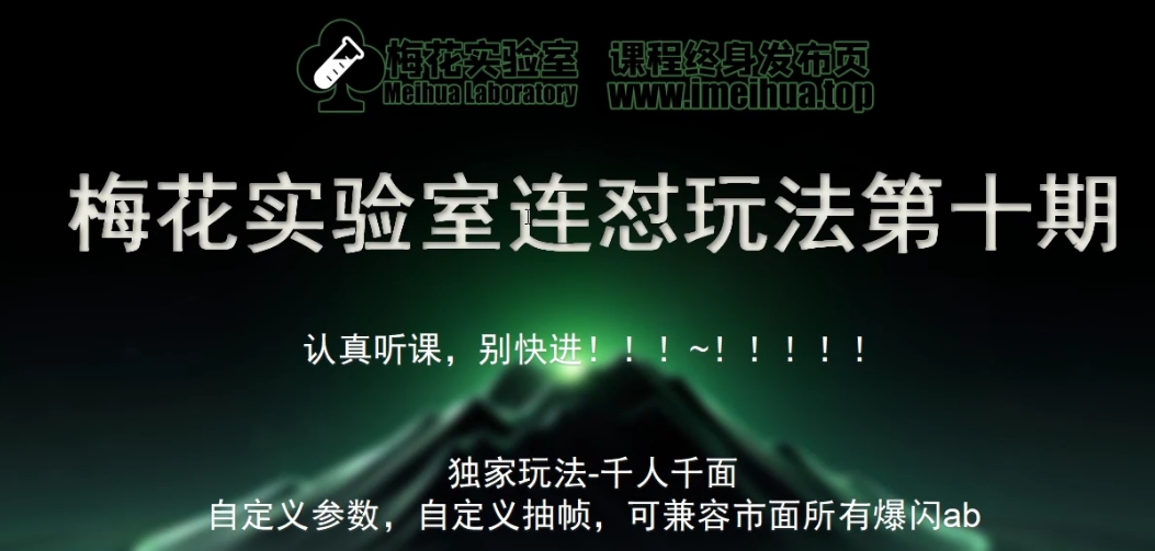 梅花实验室社群专享课视频号连怼玩法第十期课程+第二部分-FF助手全新高自由万能爆闪AB处理-猫抓网赚